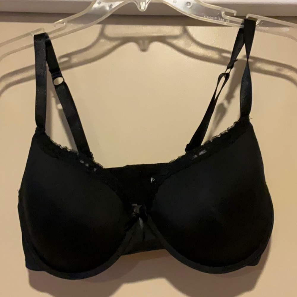 Body Embrace Black Full-Coverage lace trimmed Bra with Adjustable Straps 38C